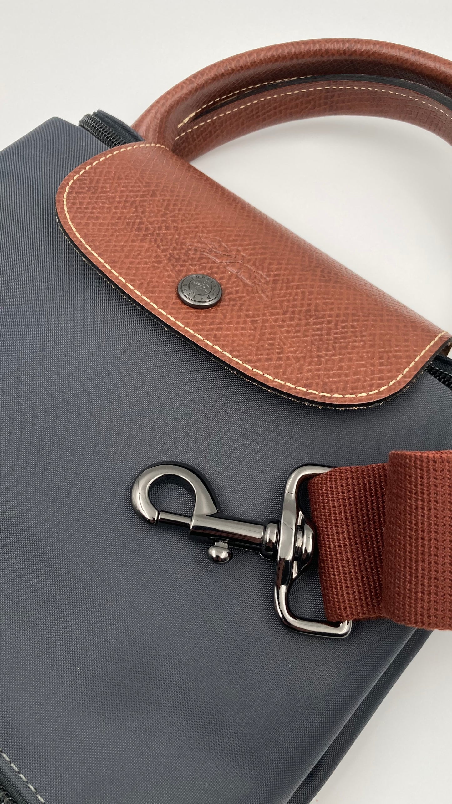 LONGCHAMP LE PLIAGE ERWEITERBARE REISETASCHE, GROSS - GUNMETAL