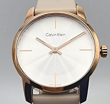 New Swiss Made CALVIN KLEIN City Quartz White Dial Ladies Watch