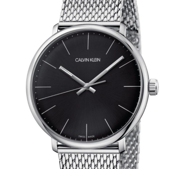 Neue, in der Schweiz hergestellte CALVIN KLEIN High Noon Quarz-Herrenuhr mit schwarzem Zifferblatt