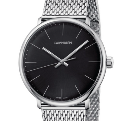 Neue, in der Schweiz hergestellte CALVIN KLEIN High Noon Quarz-Herrenuhr mit schwarzem Zifferblatt