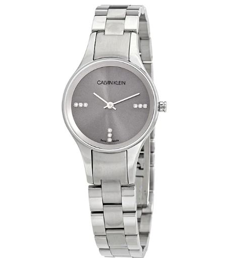 New Swiss Made CALVIN KLEIN Simplicity Quartz Silver Dial Ladies Watch