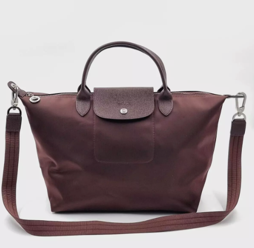 LONGCHAMP LE PLIAGE NOE TOP HANDLE BAG - MEDIUM - CHOCOLATE