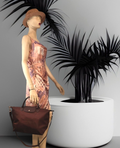 LONGCHAMP LE PLIAGE NOE TOP HANDLE BAG - MEDIUM - CHOCOLATE