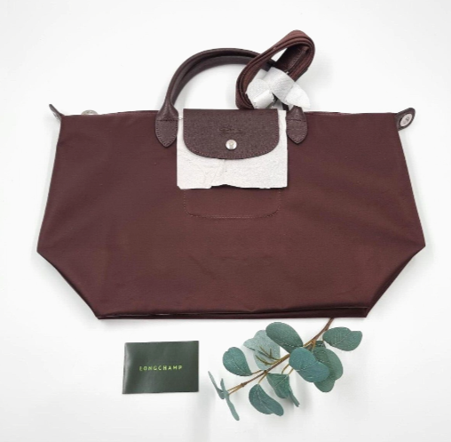 LONGCHAMP LE PLIAGE NOE TOP HANDLE BAG - MEDIUM - CHOCOLATE