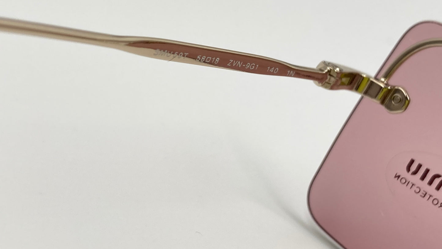 *NEW* MIU MIU MU59T ZVN-9G1 SPECIAL PROJECT SUNGLASSES - PALE GOLD/VIOLET