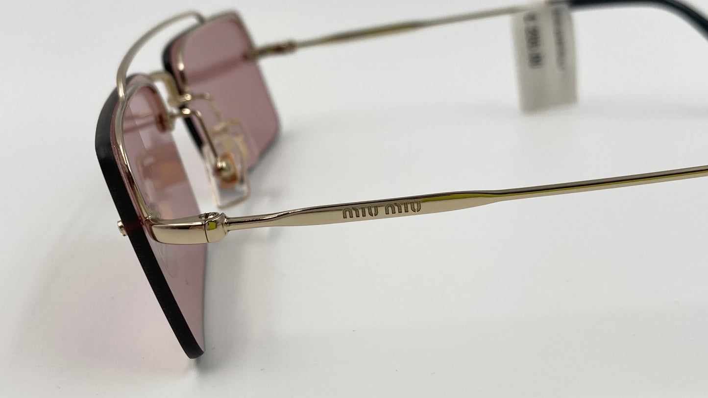 *NEW* MIU MIU MU59T ZVN-9G1 SPECIAL PROJECT SUNGLASSES - PALE GOLD/VIOLET