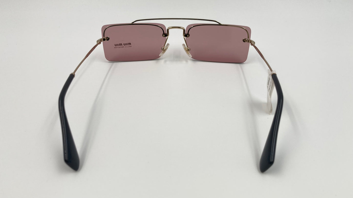 *NEW* MIU MIU MU59T ZVN-9G1 SPECIAL PROJECT SUNGLASSES - PALE GOLD/VIOLET