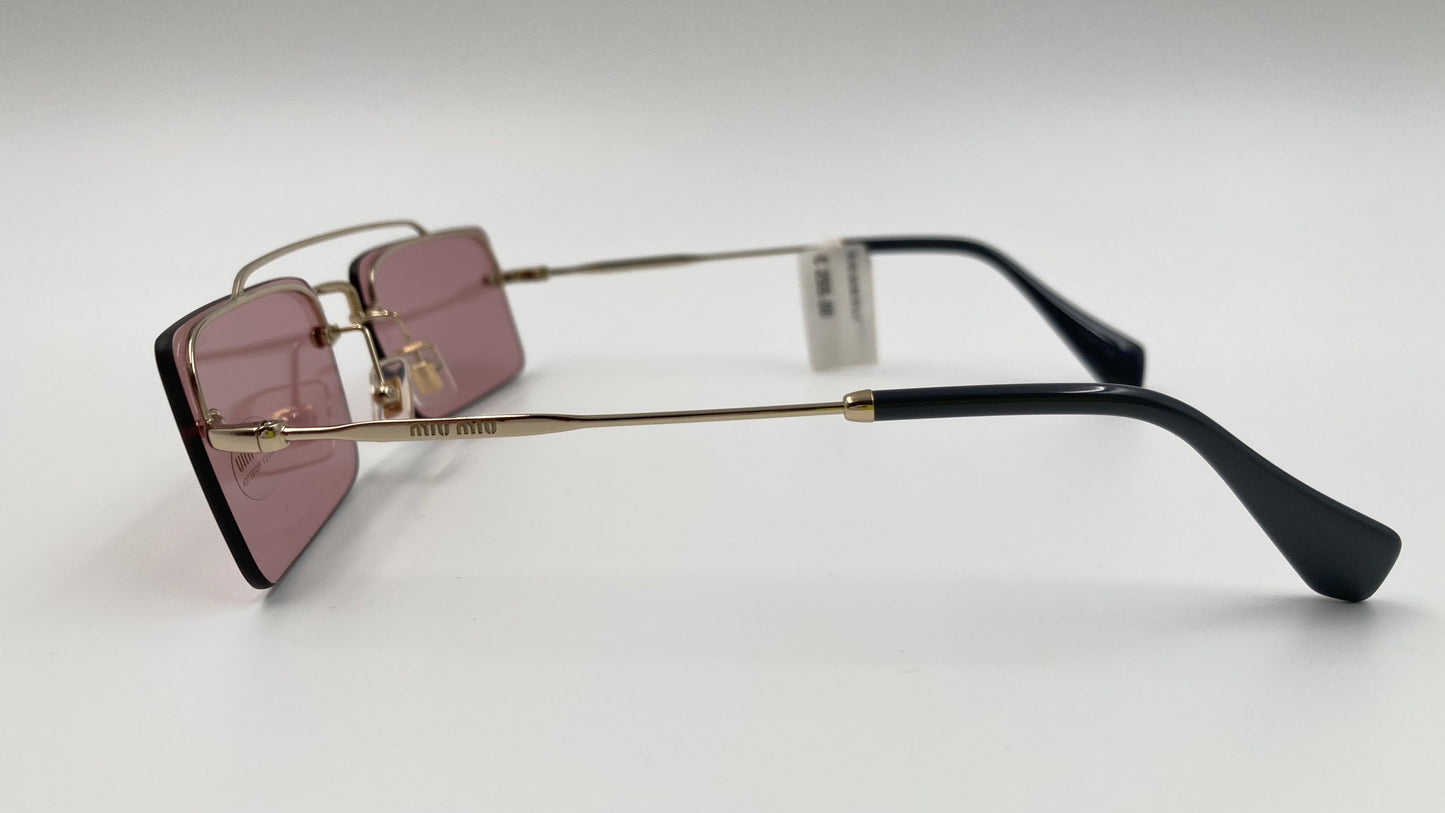 *NEW* MIU MIU MU59T ZVN-9G1 SPECIAL PROJECT SUNGLASSES - PALE GOLD/VIOLET