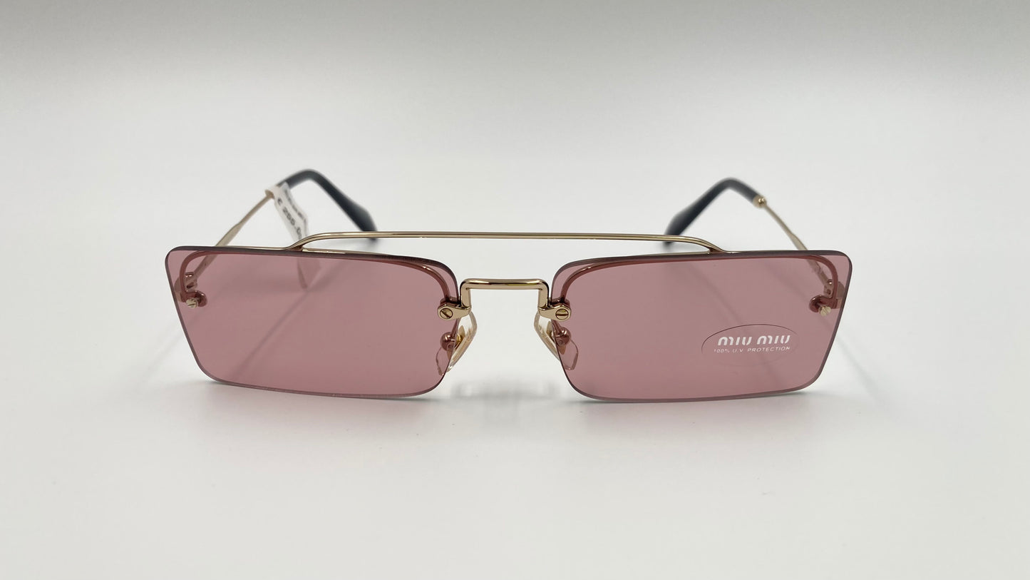 *NEW* MIU MIU MU59T ZVN-9G1 SPECIAL PROJECT SUNGLASSES - PALE GOLD/VIOLET