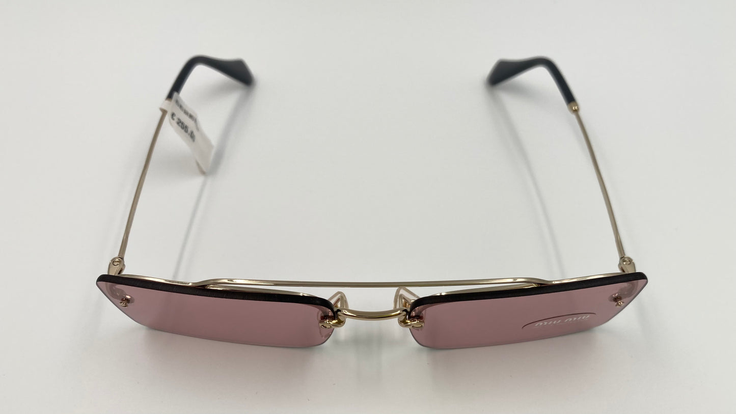 *NEW* MIU MIU MU59T ZVN-9G1 SPECIAL PROJECT SUNGLASSES - PALE GOLD/VIOLET