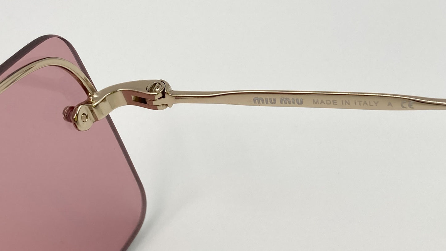 *NEW* MIU MIU MU59T ZVN-9G1 SPECIAL PROJECT SUNGLASSES - PALE GOLD/VIOLET