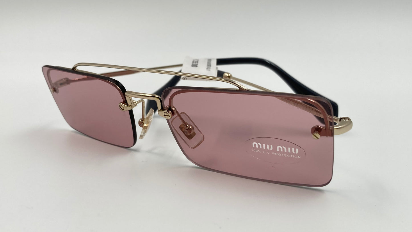*NEW* MIU MIU MU59T ZVN-9G1 SPECIAL PROJECT SUNGLASSES - PALE GOLD/VIOLET