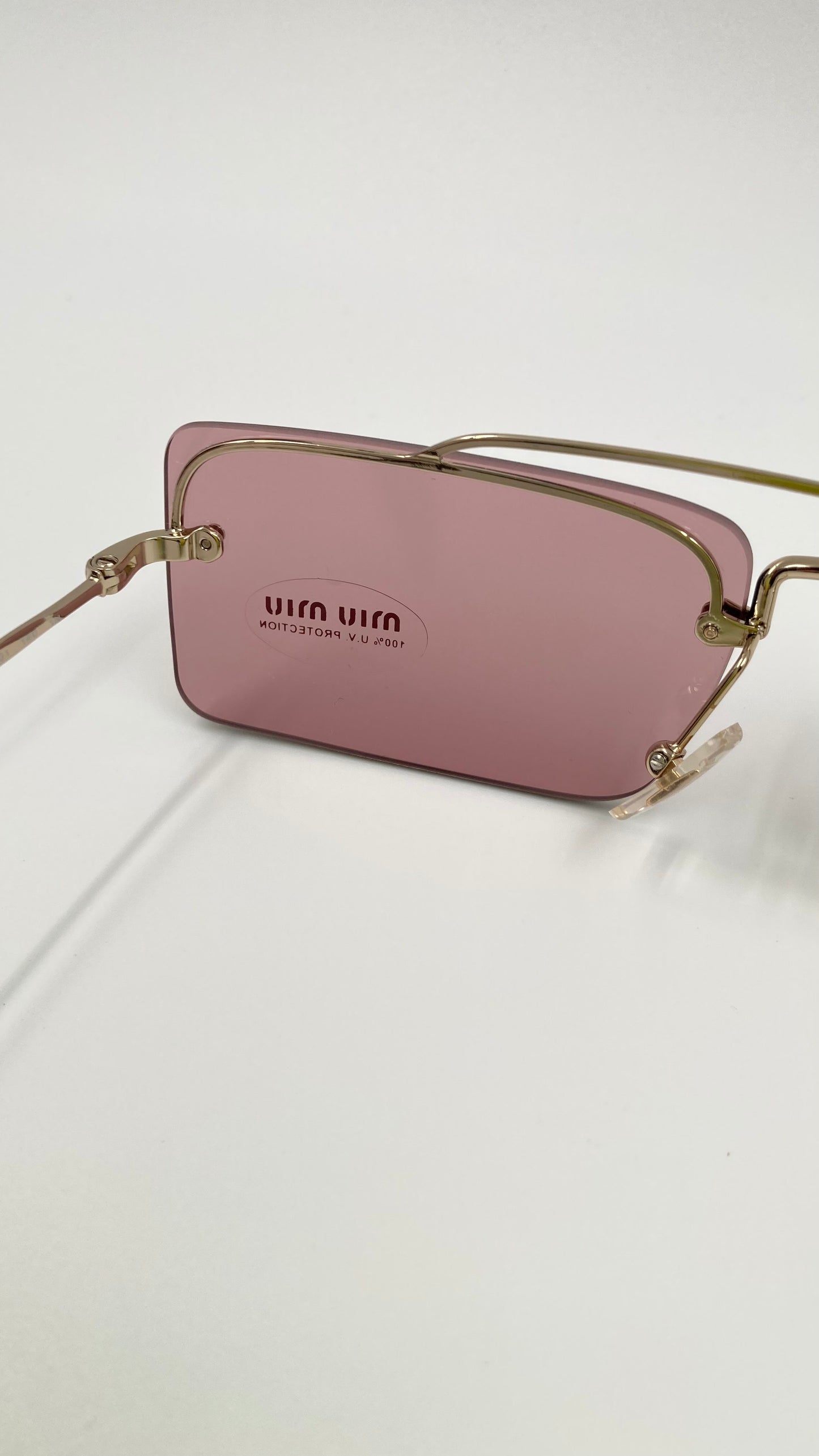 *NEW* MIU MIU MU59T ZVN-9G1 SPECIAL PROJECT SUNGLASSES - PALE GOLD/VIOLET