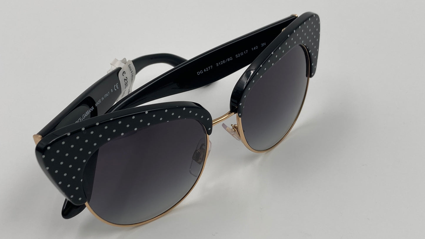 *NEW* DOLCE&GABBANA DG4277 3126/8G SUNGLASSES - BLACK/WHITE POIS/GREY GRADIENT