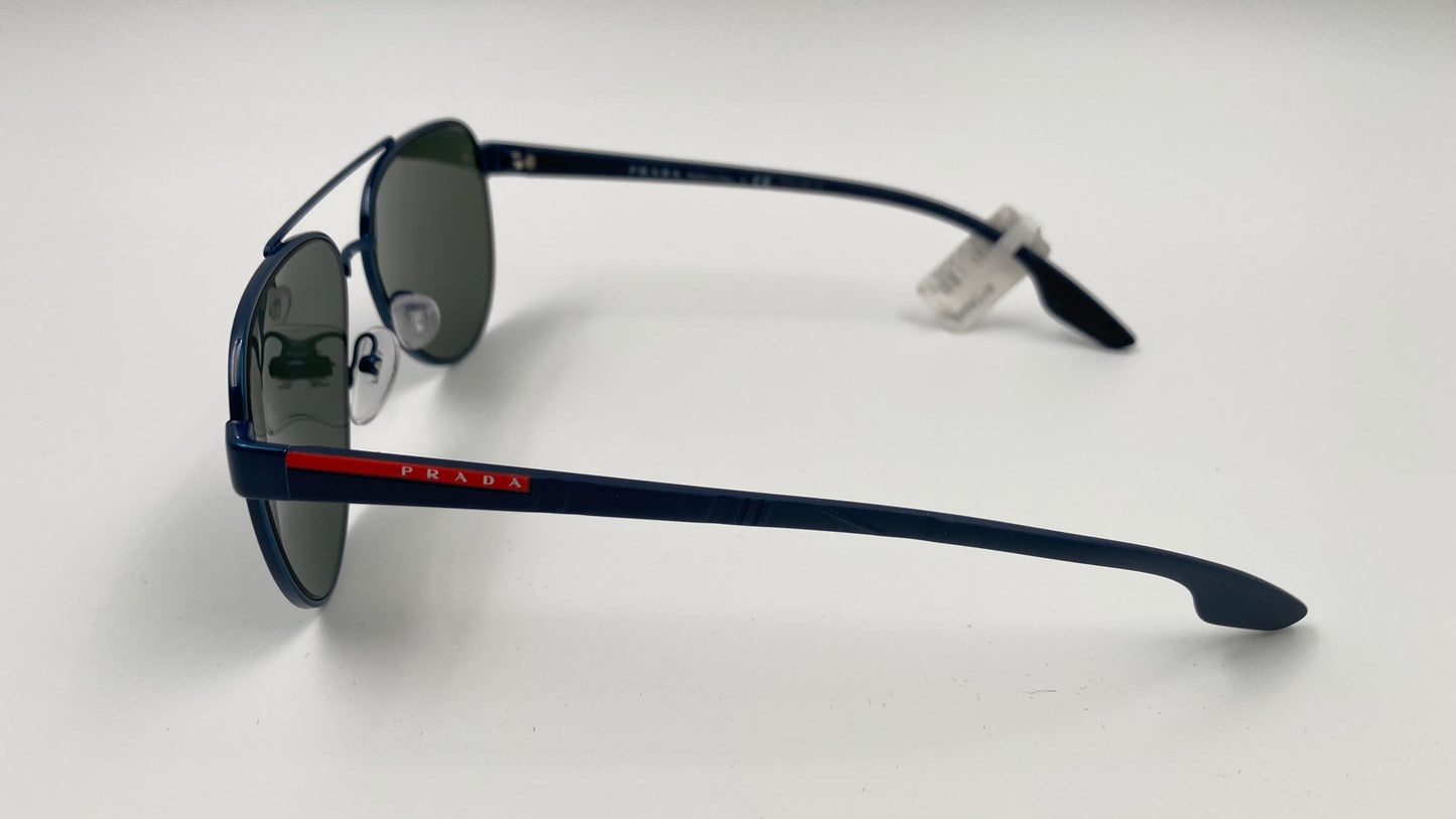 *NEW* PRADA LINEA ROSSA PS54T 58/14/145 SUNGLASSES - BLUE/GREEN MIRROR GREEN