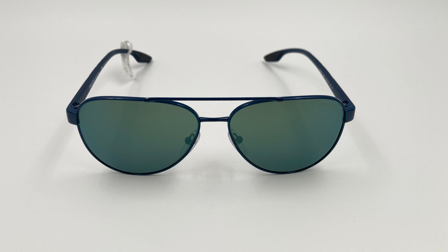 *NEW* PRADA LINEA ROSSA PS54T 58/14/145 SUNGLASSES - BLUE/GREEN MIRROR GREEN