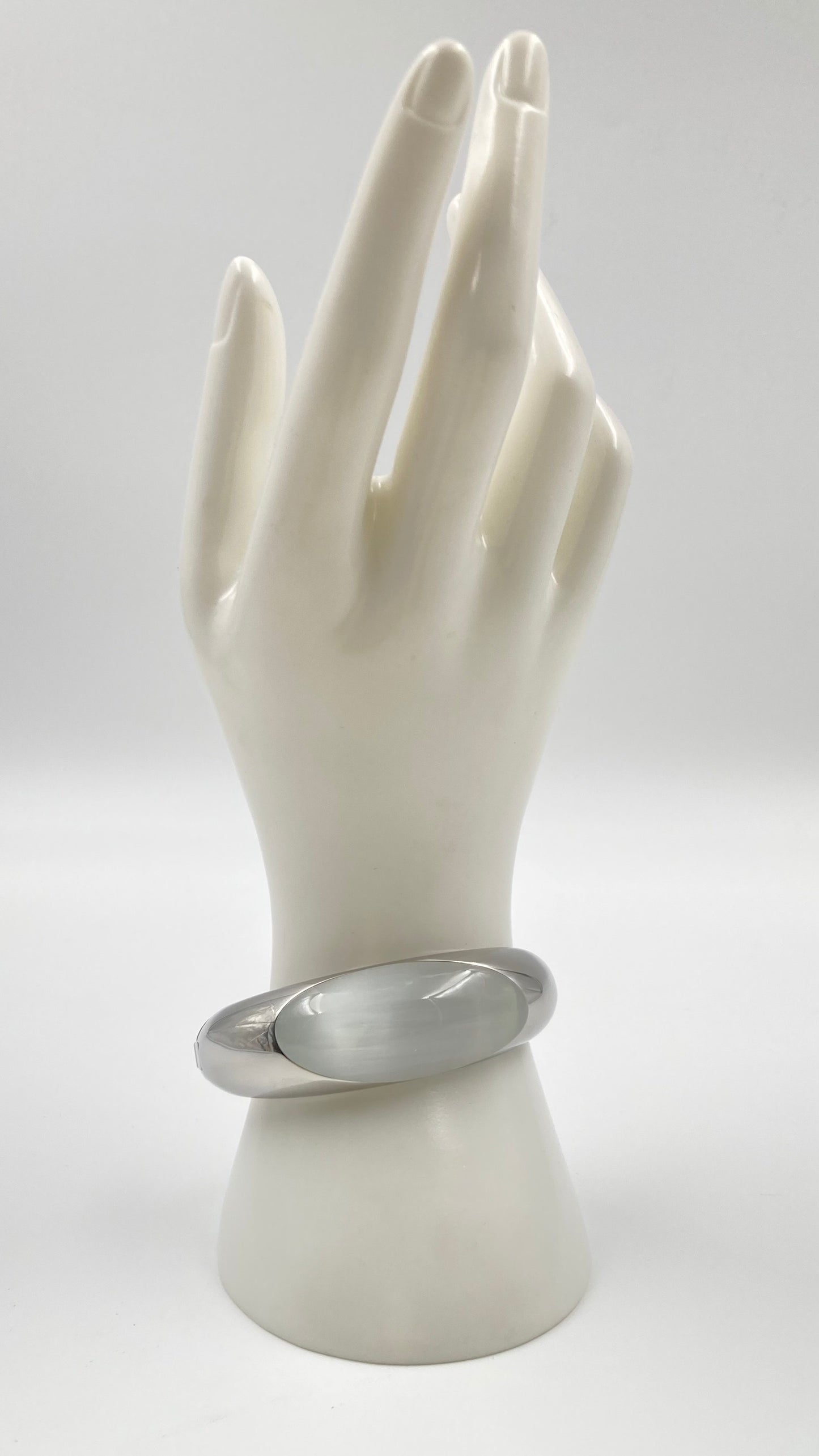 Neu CALVIN KLEIN ELLIPSE STONE ARMBAND KJ3QWD02010M - SILBER/GRAU - M