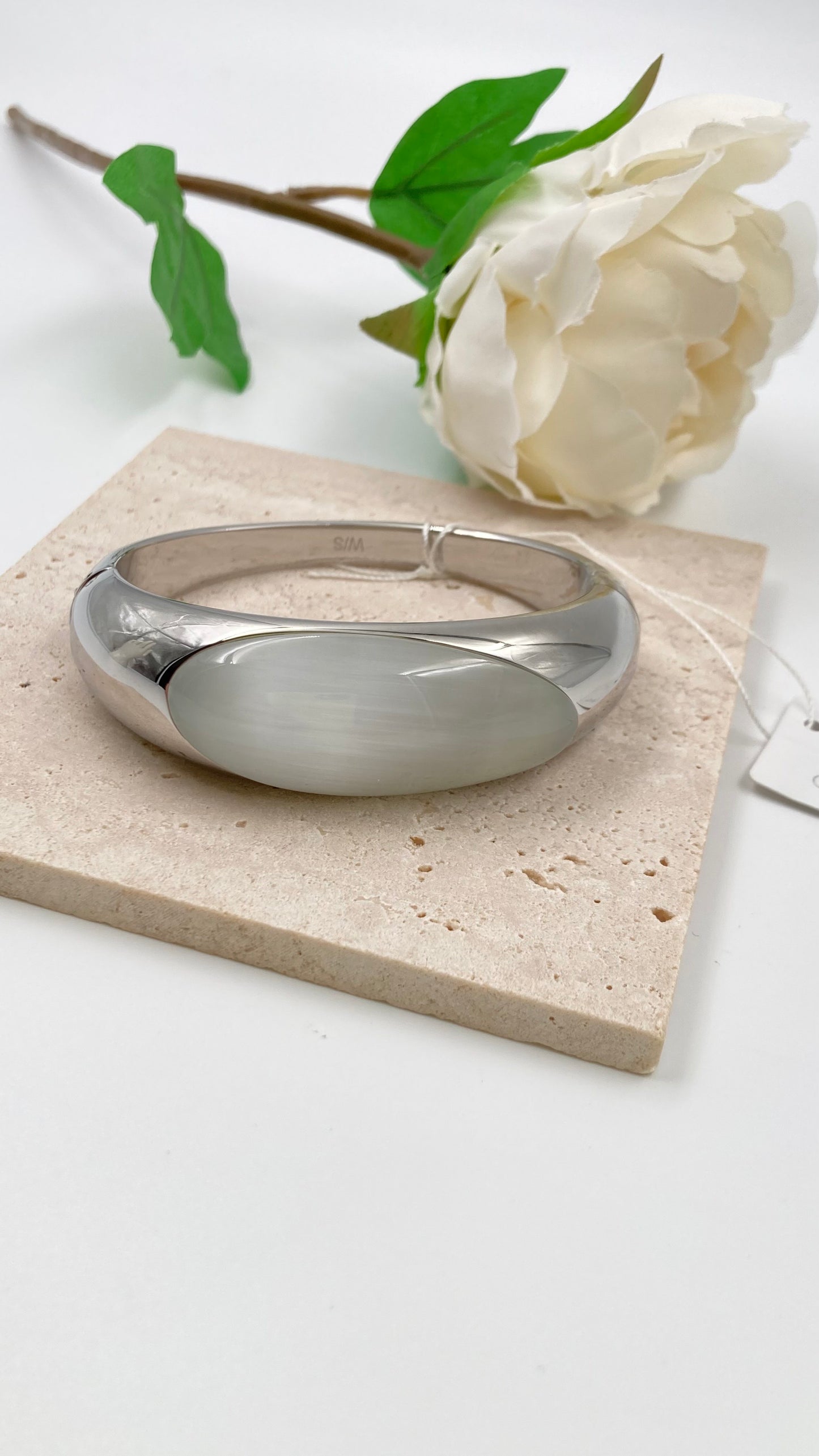 Neu CALVIN KLEIN ELLIPSE STONE ARMBAND KJ3QWD02010S - SILBER - S