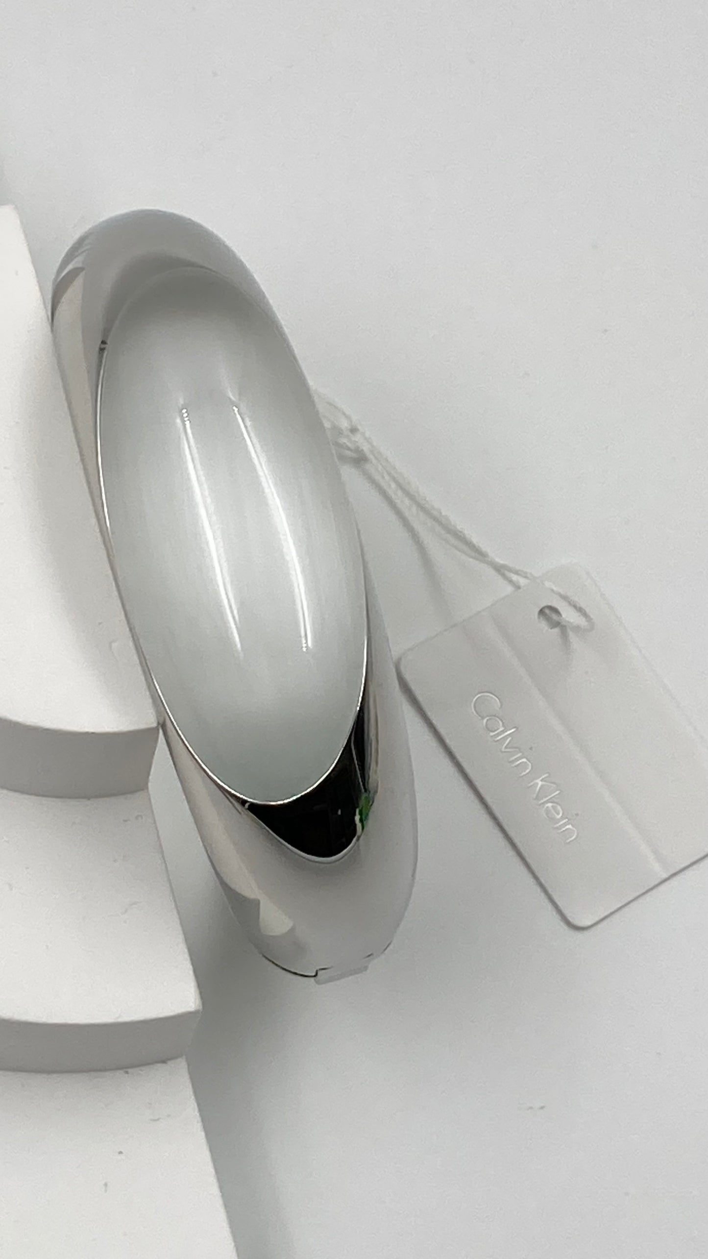 Neu CALVIN KLEIN ELLIPSE STONE ARMBAND KJ3QWD02010M - SILBER/GRAU - M