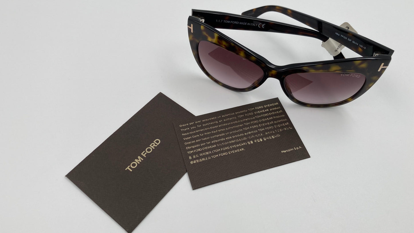 *NEW* TOM FORD FT0523 NIKA SUNGLASSES - DARK HAVANA BROWN