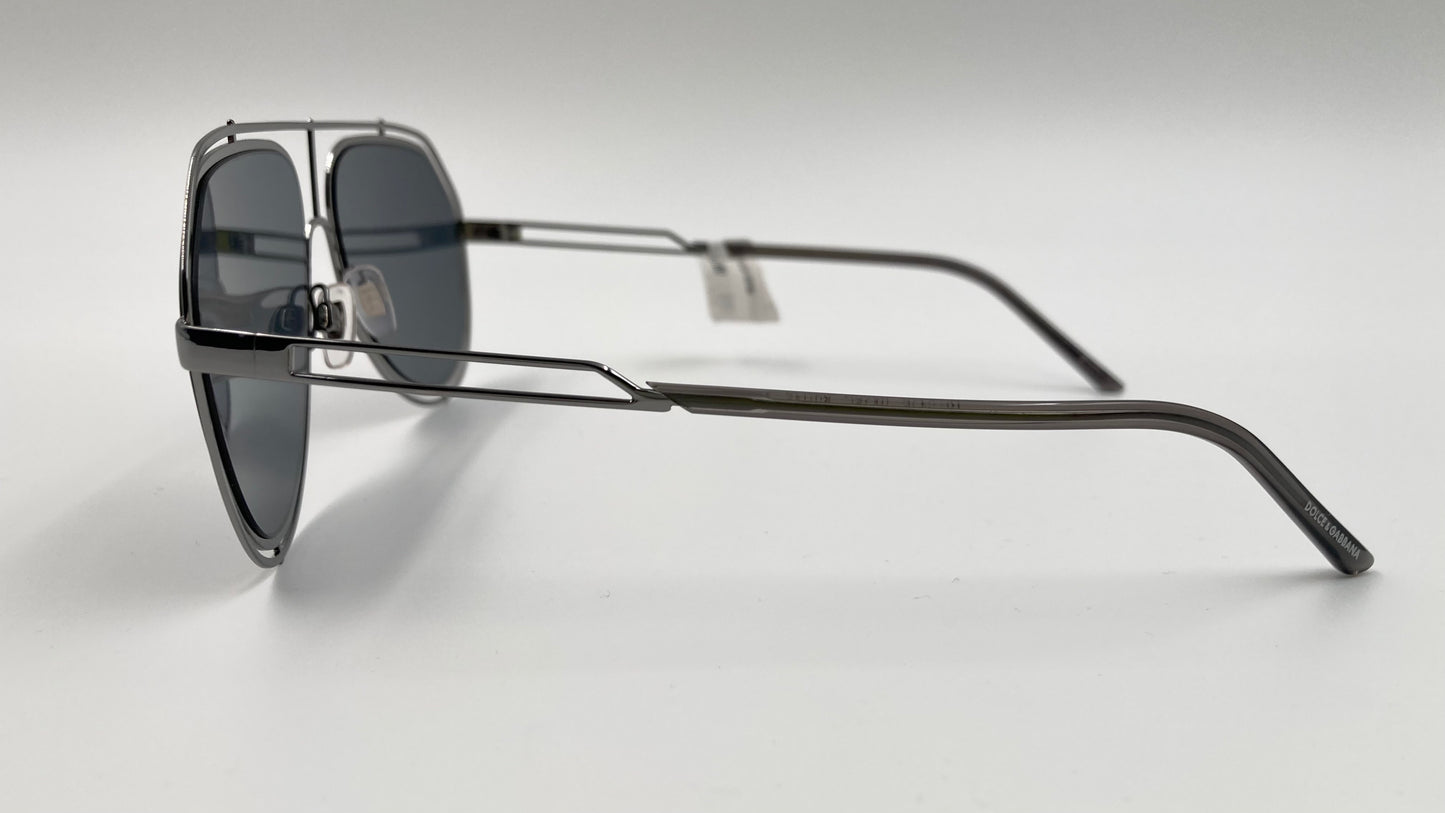 *NEW* DOLCE&GABBANA DG2176 04/6G SUNGLASSES - GUNMETAL/LIGHT GREY MIRROR