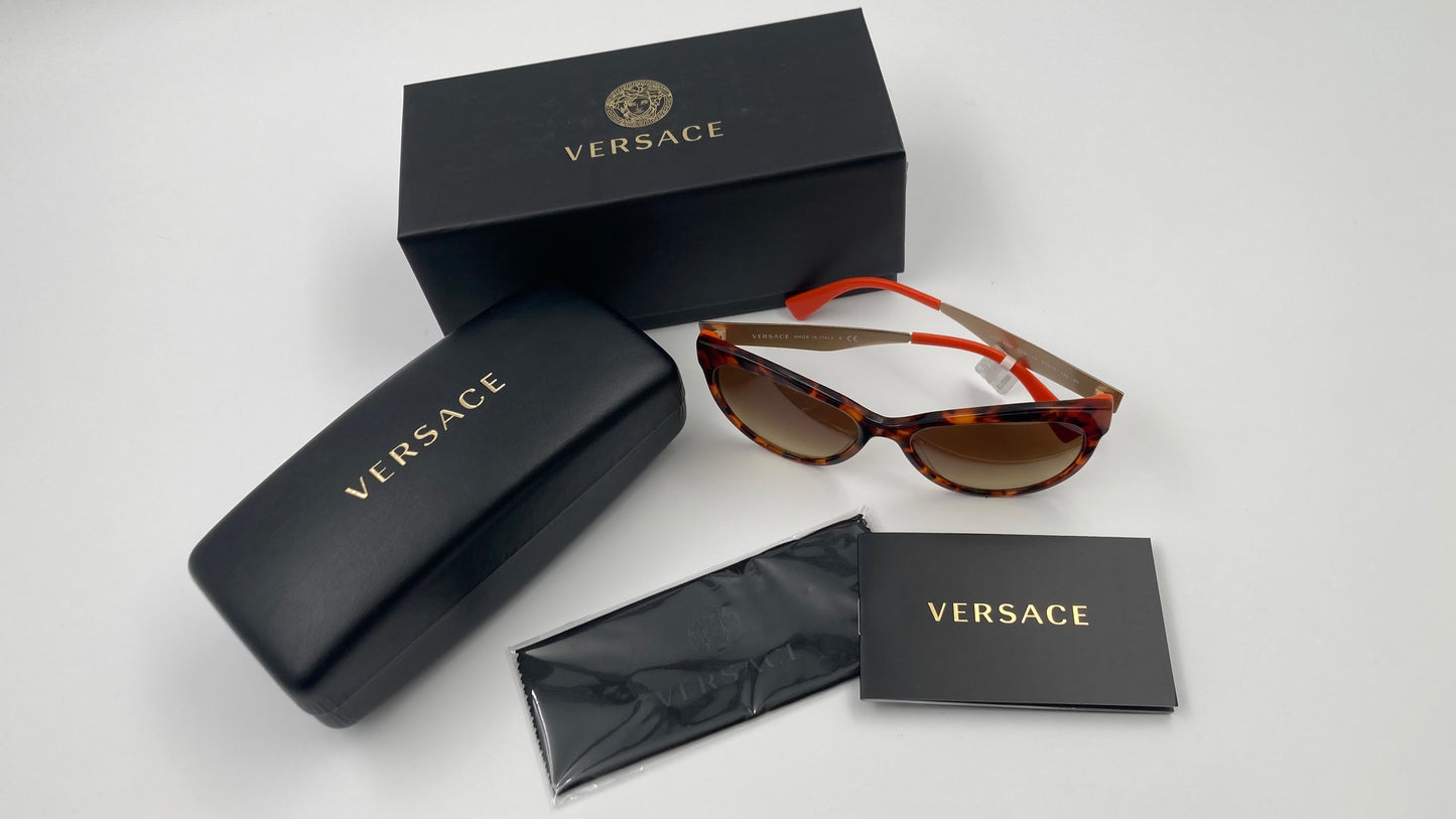 *NEW* VERSACE SUNGLASSES VE4338 524413 57 mm HAVANA/ORANGE/BROWN GRADIENT