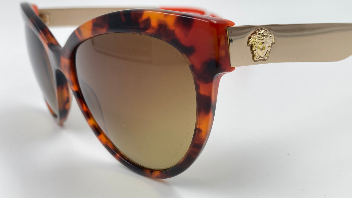 *NEW* VERSACE SUNGLASSES VE4338 524413 57 mm HAVANA/ORANGE/BROWN GRADIENT