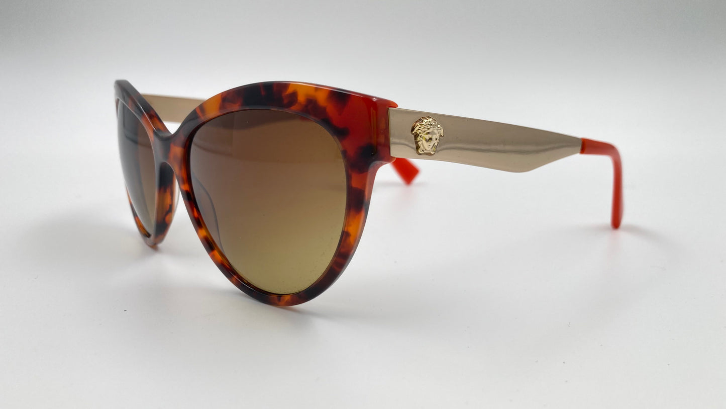 *NEW* VERSACE SUNGLASSES VE4338 524413 57 mm HAVANA/ORANGE/BROWN GRADIENT