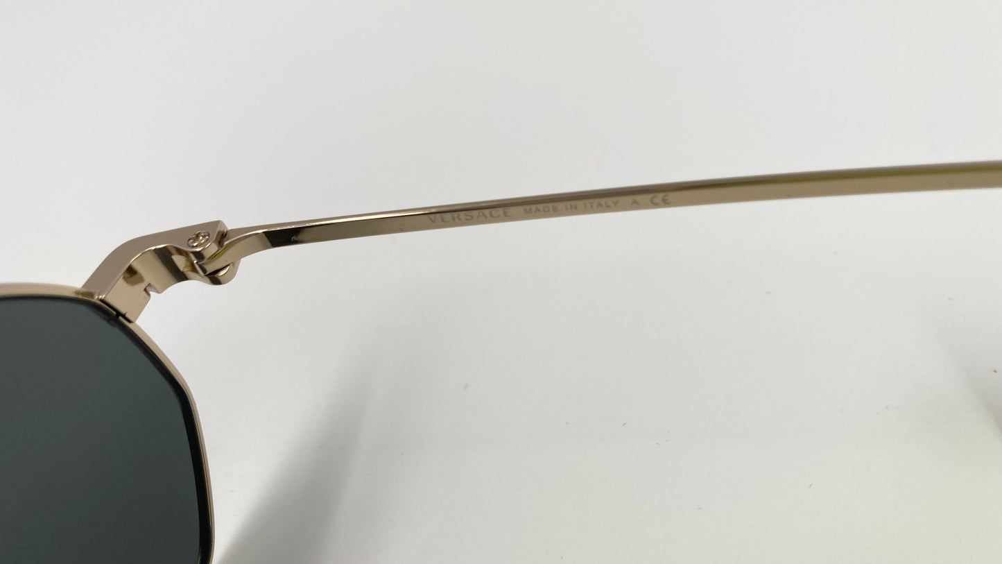 *NEW* VERSACE VE2194 1252/87 UNISEX SUNGLASSES - PALE GOLD/GREY