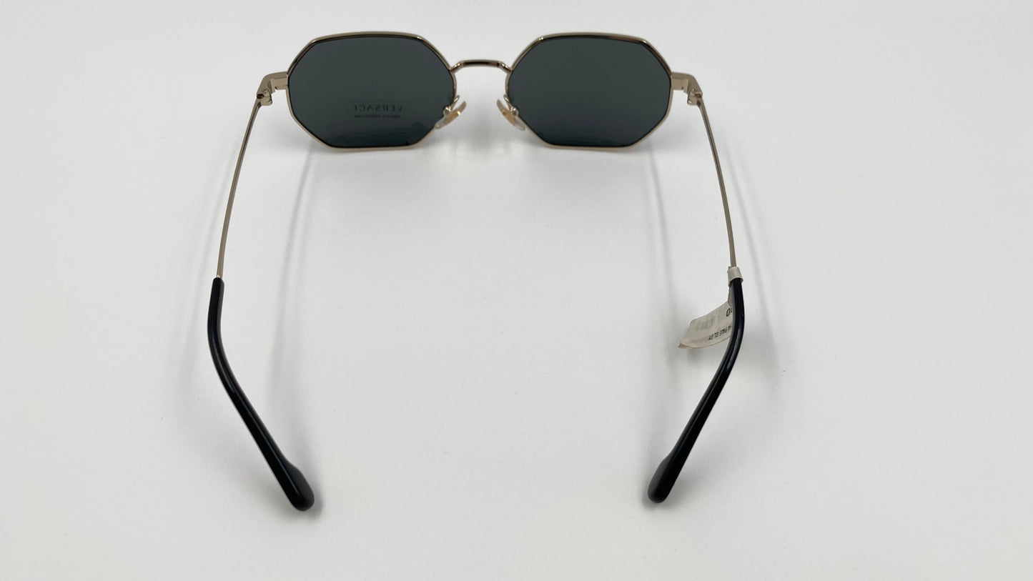 *NEW* VERSACE VE2194 1252/87 UNISEX SUNGLASSES - PALE GOLD/GREY