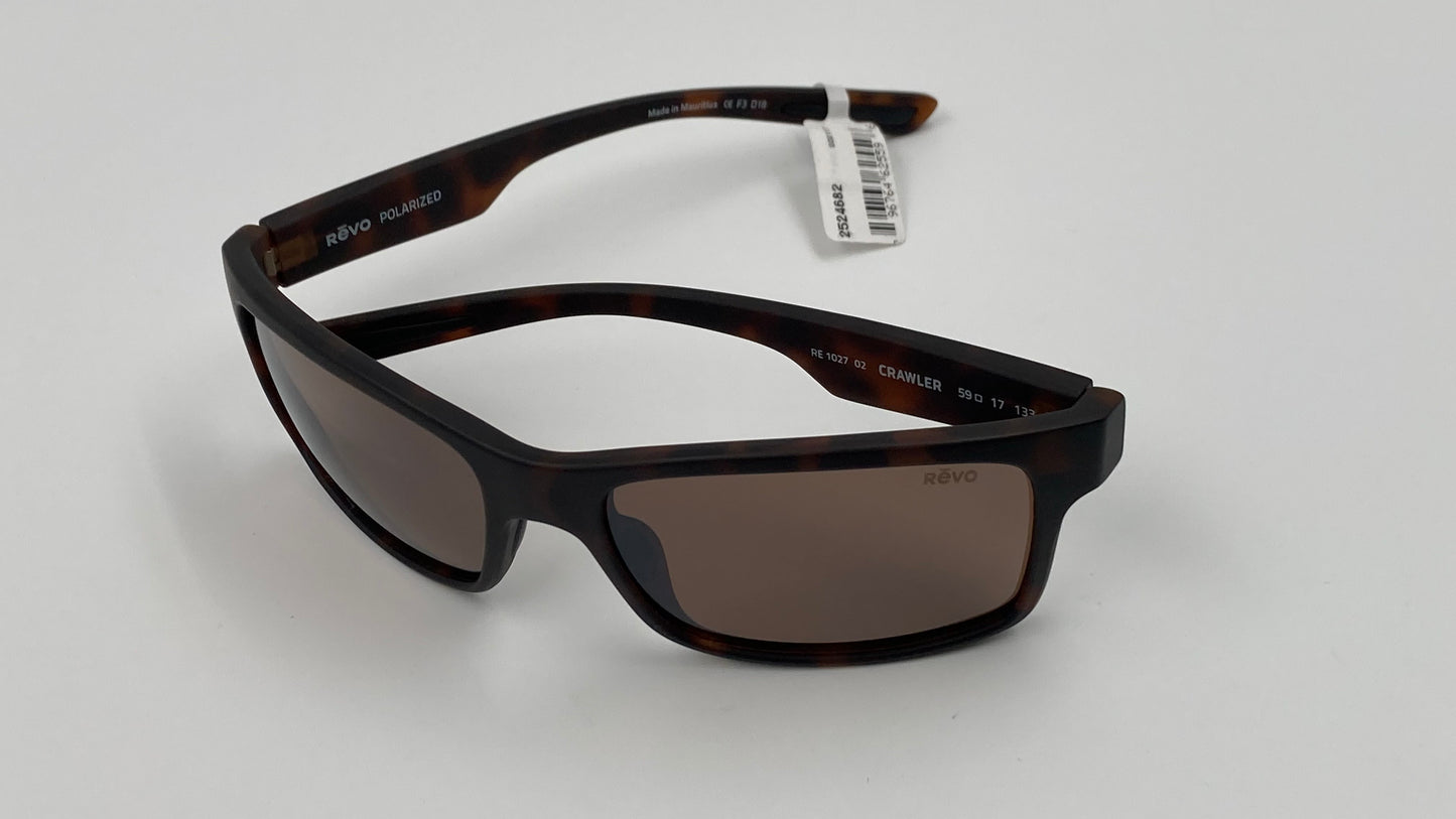 *NEW* REVO CRAWLER RE1027-02 BR SUNGLASSES - MATTE TORTOISE POLARIZED/BROWN TERRA
