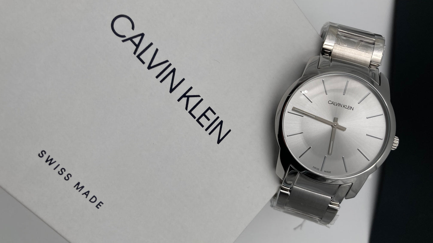 New Swiss Made CALVIN KLEIN City Extension Quartz Silver Dial Unisex Watch