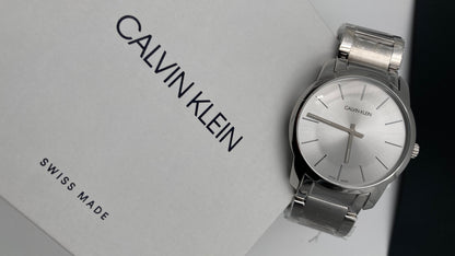 New Swiss Made CALVIN KLEIN City Extension Quartz Silver Dial Unisex Watch