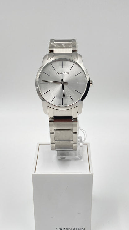 New Swiss Made CALVIN KLEIN City Extension Quartz Silver Dial Unisex Watch