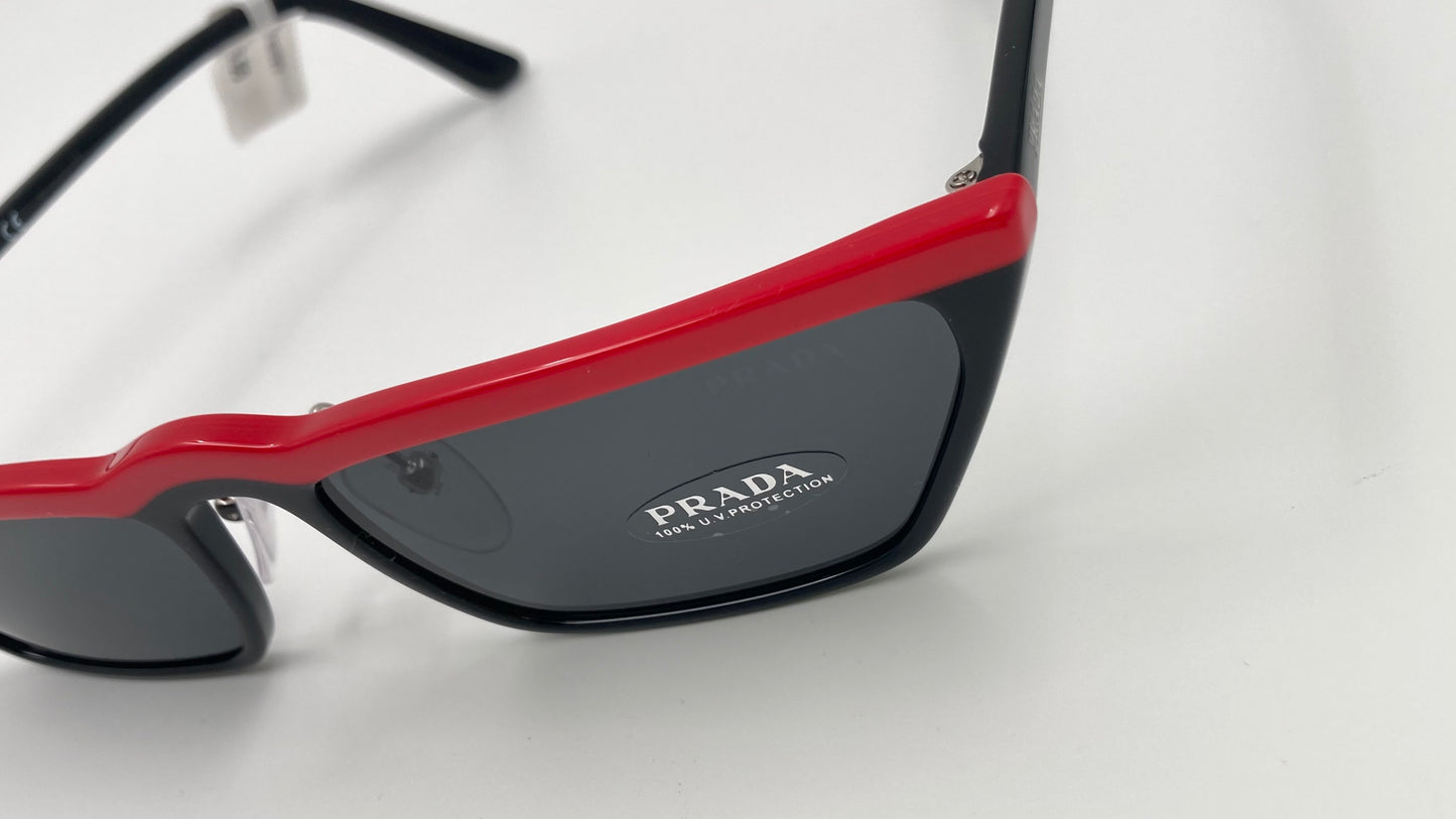 *NEW* PRADA ULTRAVOX SPECIAL COLLECTION SPR19U YVH 5S0 SUNGLASSES - BLACK/RED