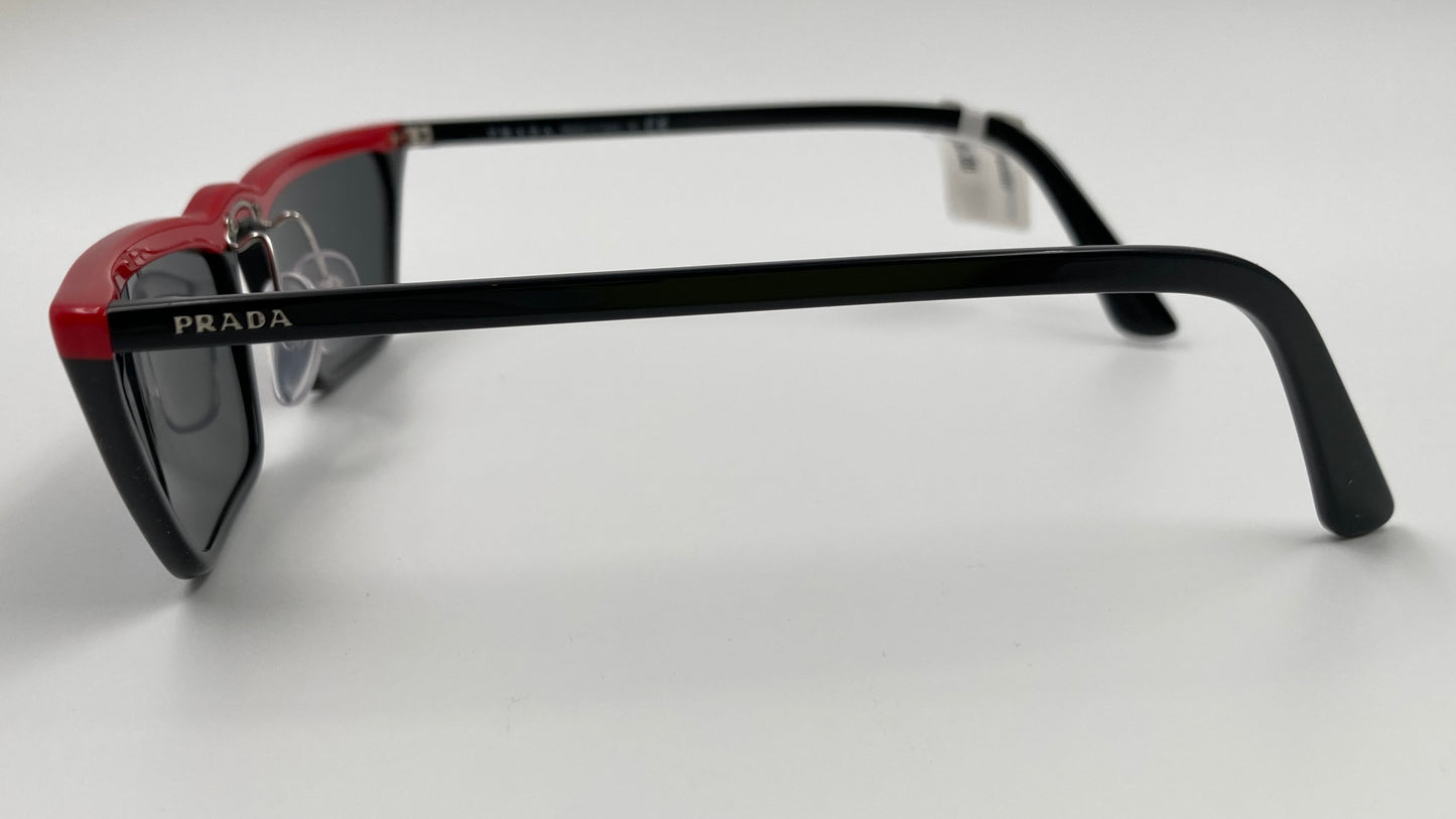 *NEW* PRADA ULTRAVOX SPECIAL COLLECTION SPR19U YVH 5S0 SUNGLASSES - BLACK/RED