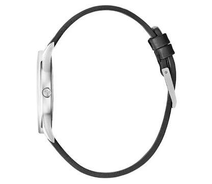 New Swiss Made CALVIN KLEIN Time Black Leather Strap Men's Quartz Watch