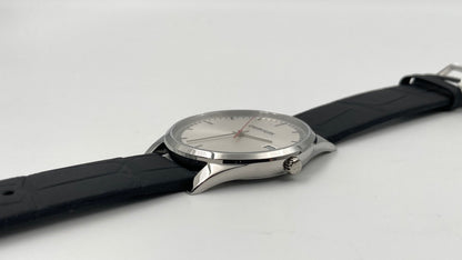 New Swiss Made CALVIN KLEIN Time Black Leather Strap Men's Quartz Watch